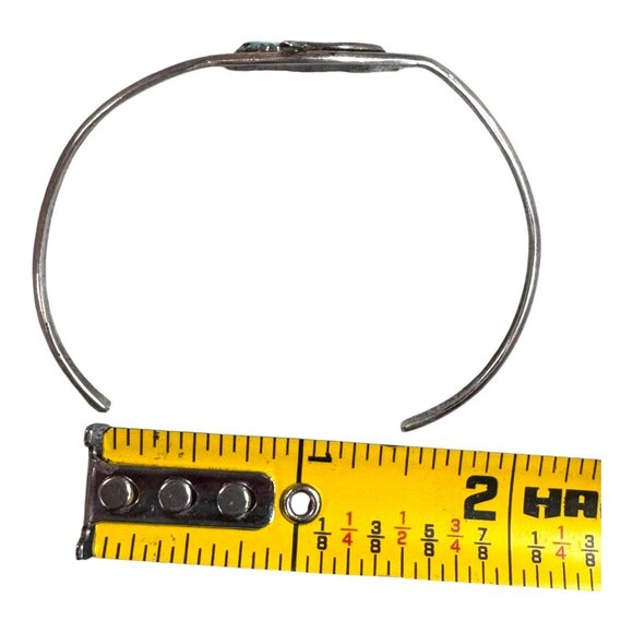 Zuni Beverly Etsate Turquoise Corn Maiden Carved Cuff Bracelet Sterling Silver - Picture 5 of 6